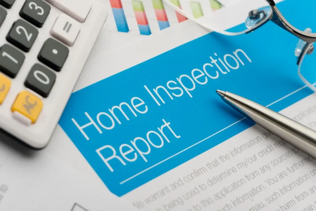 Home inspection report document reviewed during the home buying process in the United States